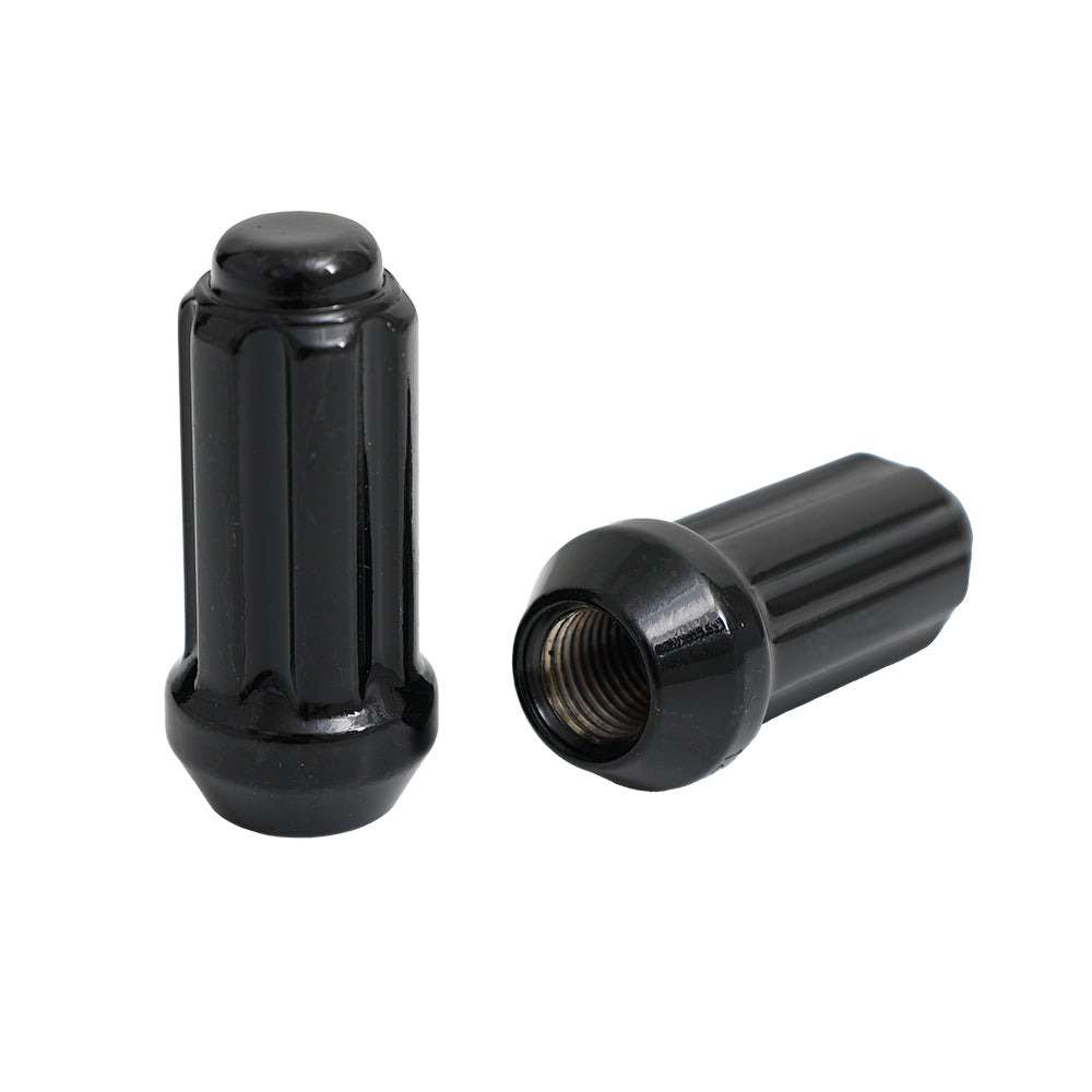 6 Spline Black Nut 2PC 60° Seat - 12x1.25mm - 19/21/22mm Hex - Premium