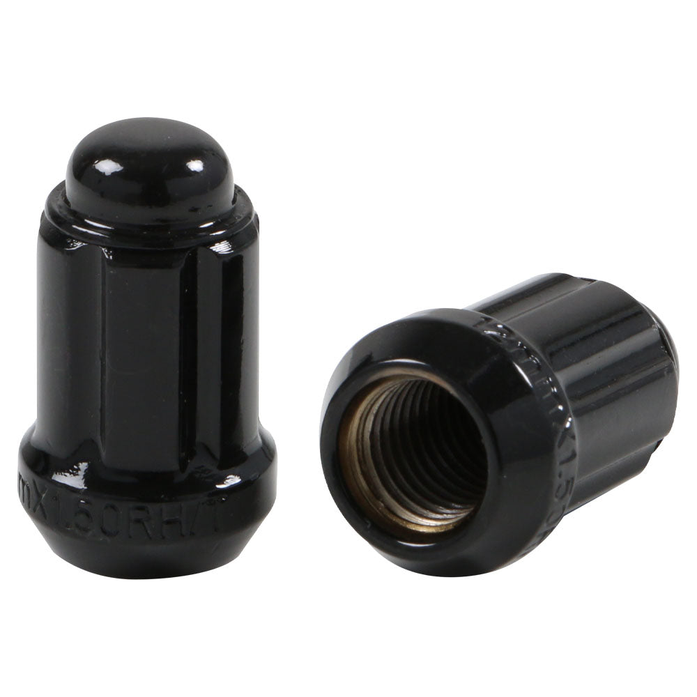6 Spline Black Nut 2PC 60° Seat - 12x1.50mm - 17/19/21mm Hex - Premium