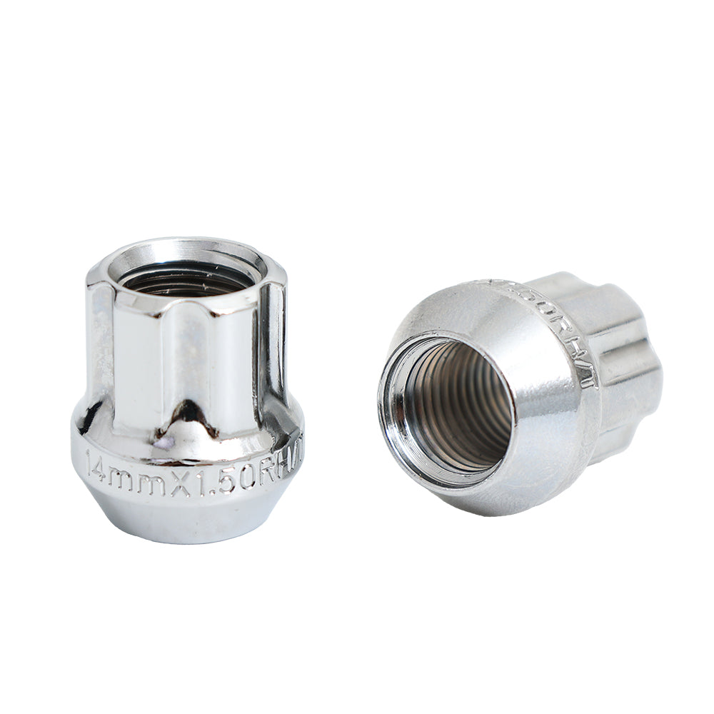 6 Spline Chrome O/E Nut 1PC 60° Seat - 14x1.50mm - 19/21/22mm Hex - Premium