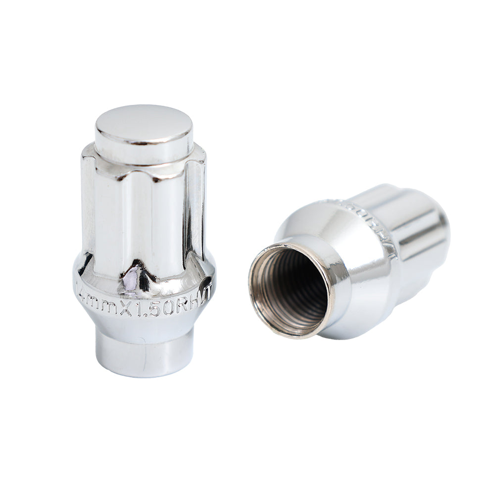 6 Spline Chrome Nut 1PC 60° ET Seat - 14x1.50mm - 19/21/22mm Hex - Premium