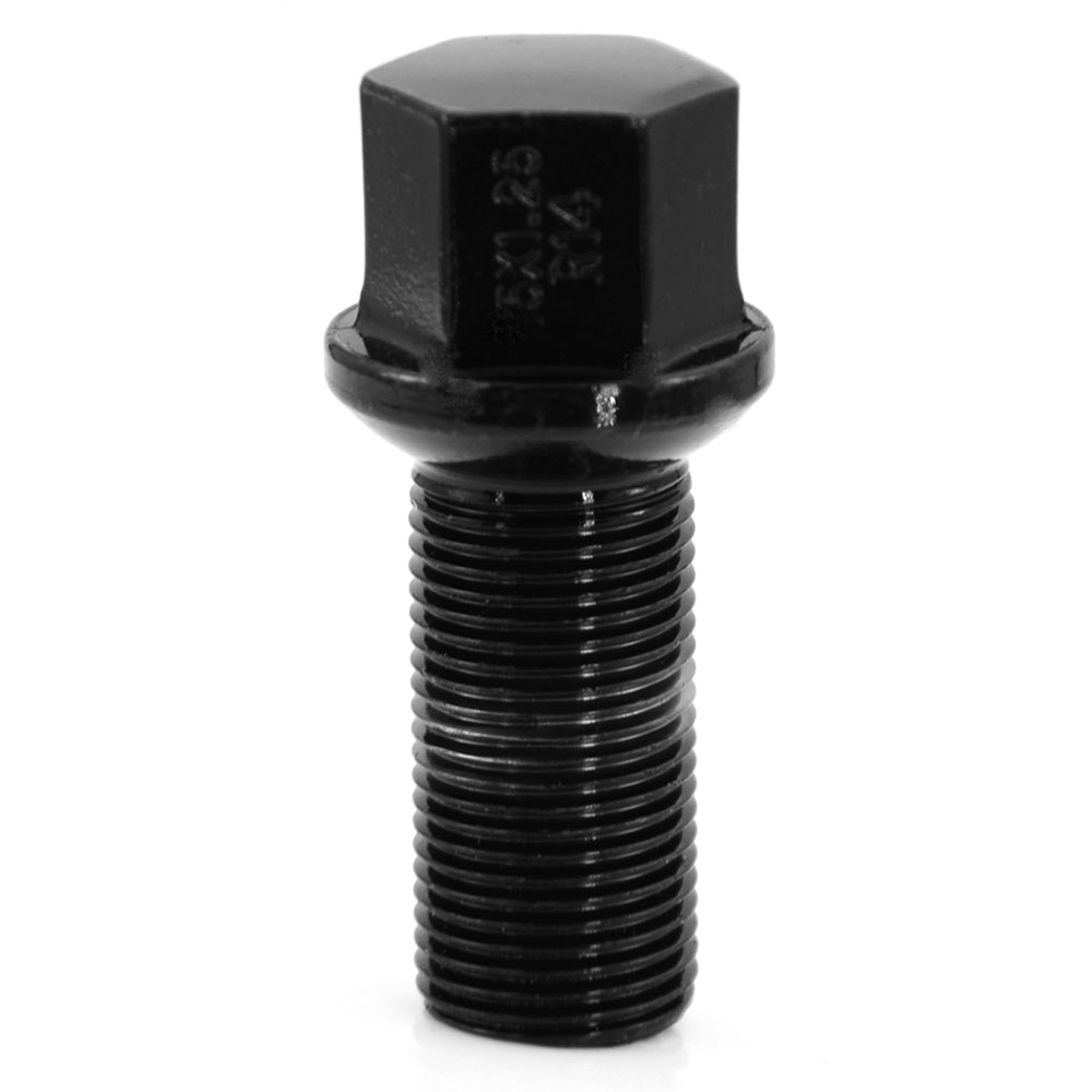 Acorn Black Bolt R14 Radius Seat - 15x1.25mm - 30mm Shank - 17mm Hex - Premium