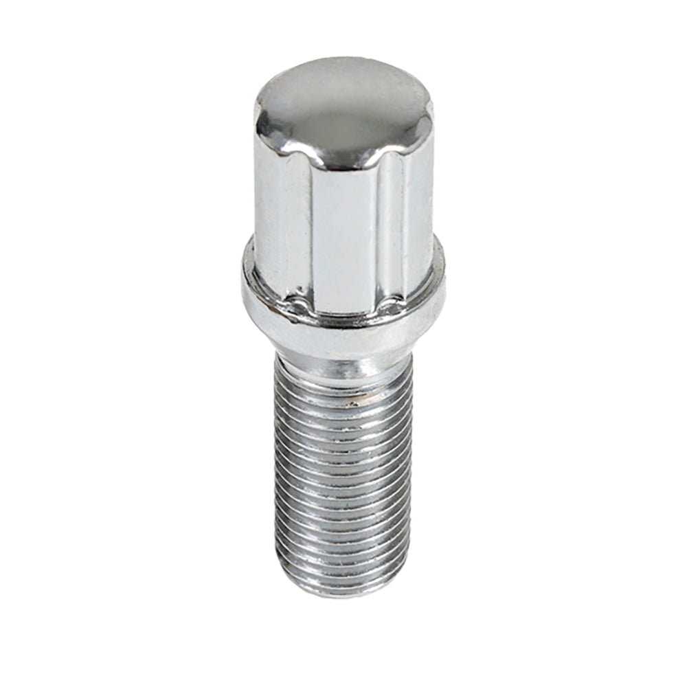 6 Spline Chrome Bolt 60° Seat - 14x1.50mm - 28mm Shank - 17/19/21mm Hex - Premium