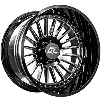 GT Offroad Strike 20x10 5x139.7 -18 108.1 Gloss Black Milled
