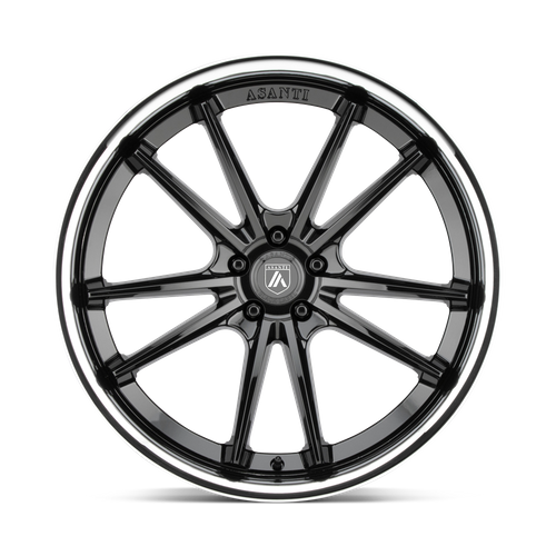 Asanti Wheels Black Label Abl-23 Sigma 22x10.5 5x120 35 74.1 Gloss Black Chrome Lip