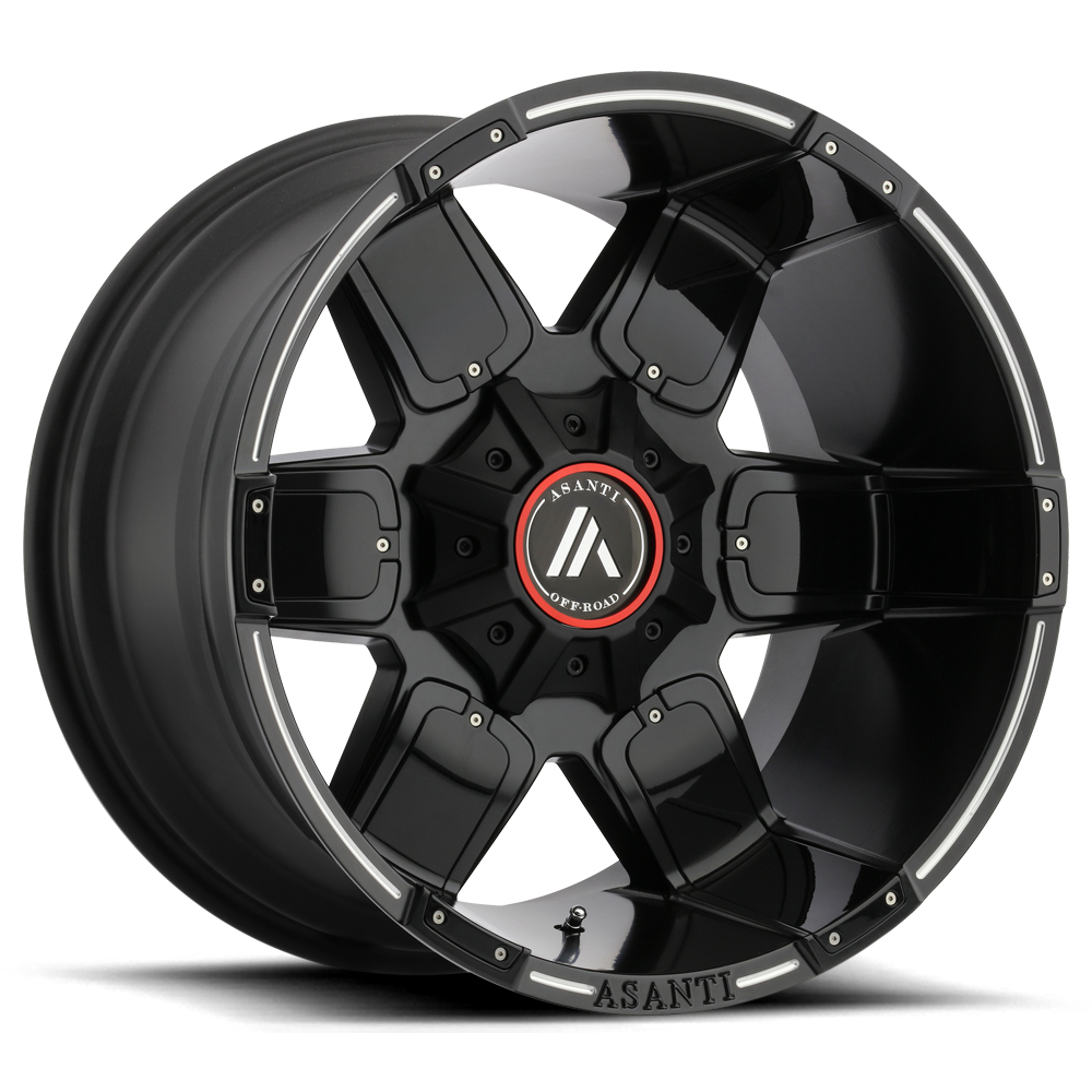 Asanti Wheels Off-road Ab811 Warthog 20x10 8x180 -24 124.2 Noir satiné fraisé