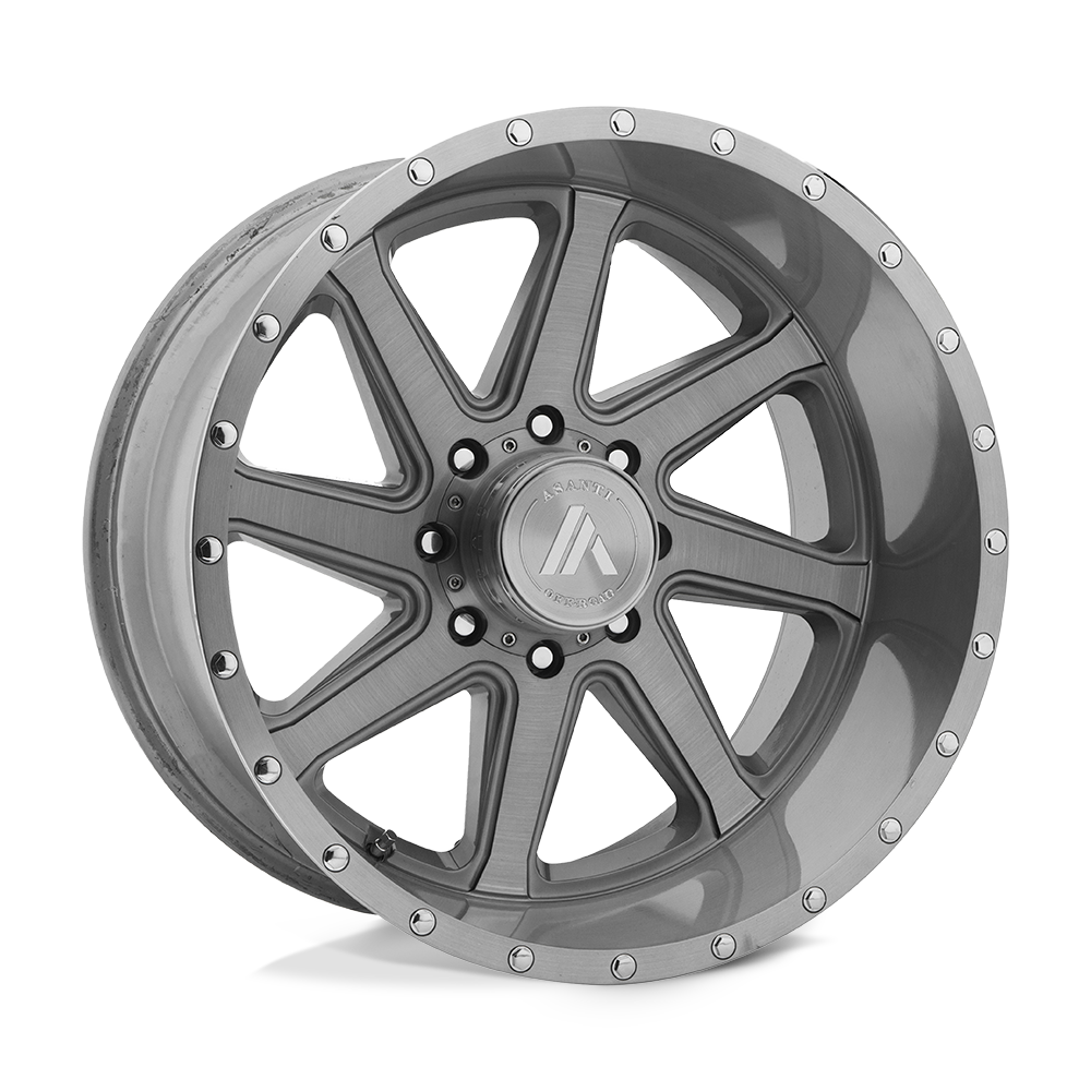 Asanti Off Road Ab814 Moulin à vent 20x12 6x135 -40 87.1 Titane brossé