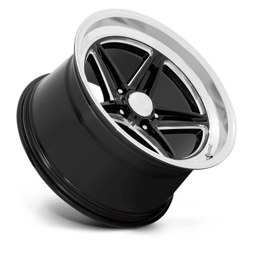 American Racing Vintage Vn514 Groove 18x7 5x120.65 0 72.6 Noir brillant fraisé avec lèvre taillée au diamant