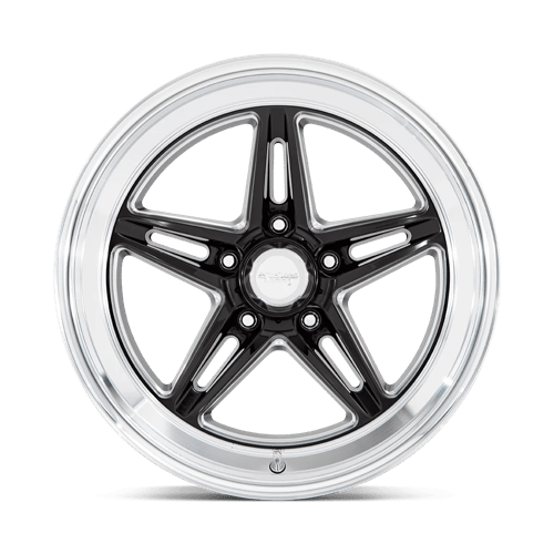 American Racing Vintage Vn514 Groove 18x7 5x114.3 0 72.6 Noir brillant fraisé avec lèvre taillée au diamant