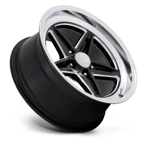 American Racing Vintage Vn514 Groove 20x10 5x127 6 78.1 Noir brillant fraisé avec lèvre taillée au diamant