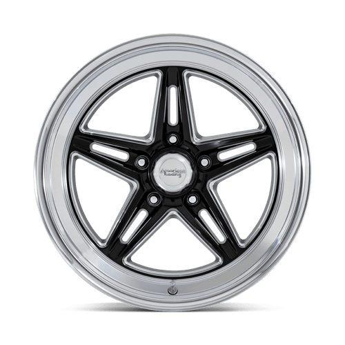 American Racing Vintage Vn514 Groove 20x10 5x127 6 78.1 Noir brillant fraisé avec lèvre taillée au diamant