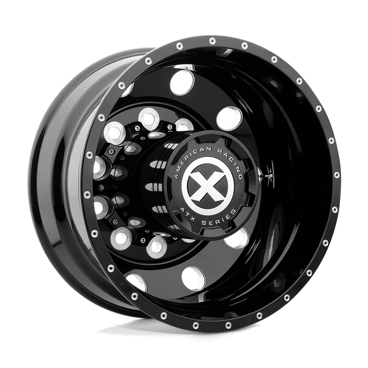 Atx Ao405 Trex 22.5x8.25 10x285.75 -168 220.1 Gloss Black Milled - Rear