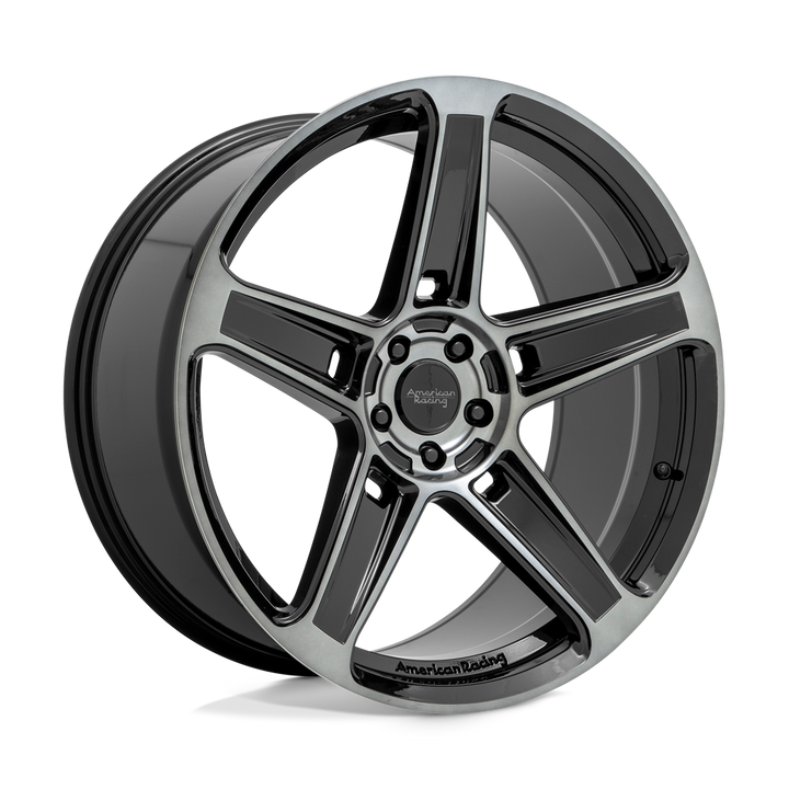 American Racing Ar936 Hellion 20x10.5 5x115 22 72.56 Noir Brillant Avec Teinte Grise