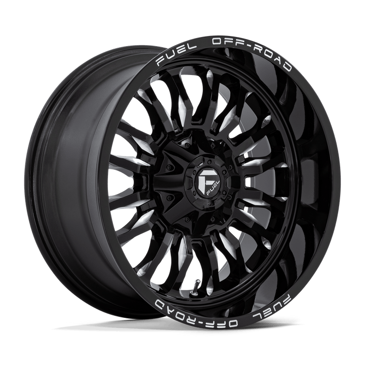 Carburant Off-Road D795 Arc 20x10 6x135 / 6x139.7 -18 106.1 Noir Brillant Fraisé