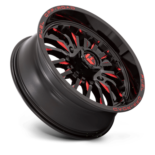 FUEL UTV OFF-ROAD D822 ARC UTV 18X7 4X156 13 132 GLOSS BLACK MILLED RED