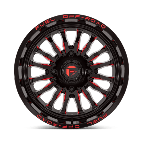 FUEL UTV OFF-ROAD D822 ARC UTV 18X7 4X156 13 132 GLOSS BLACK MILLED RED