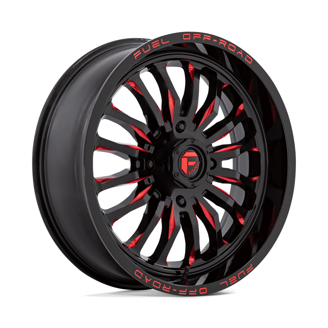 FUEL UTV OFF-ROAD D822 ARC UTV 20X7 4X137 13 110.1 GLOSS BLACK MILLED RED