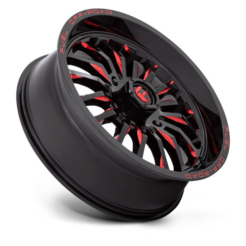 FUEL UTV OFF ROAD D822 ARC UTV 20X7 4X156 13 132 NOIR BRILLANT FRAISÉ ROUGE