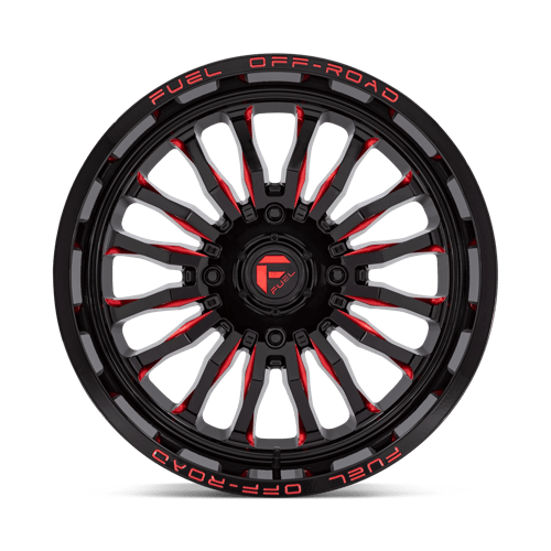 FUEL UTV OFF-ROAD D822 ARC UTV 20X7 4X137 13 110.1 GLOSS BLACK MILLED RED