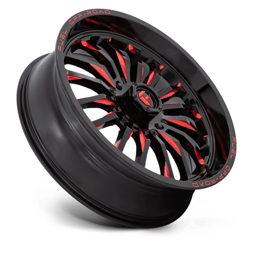 FUEL UTV OFF-ROAD D822 ARC UTV 22X7 4X156 13 132 GLOSS BLACK MILLED RED