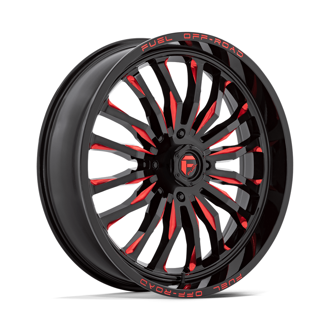 FUEL UTV OFF-ROAD D822 ARC UTV 24X7 4X156 13 132 GLOSS BLACK MILLED RED