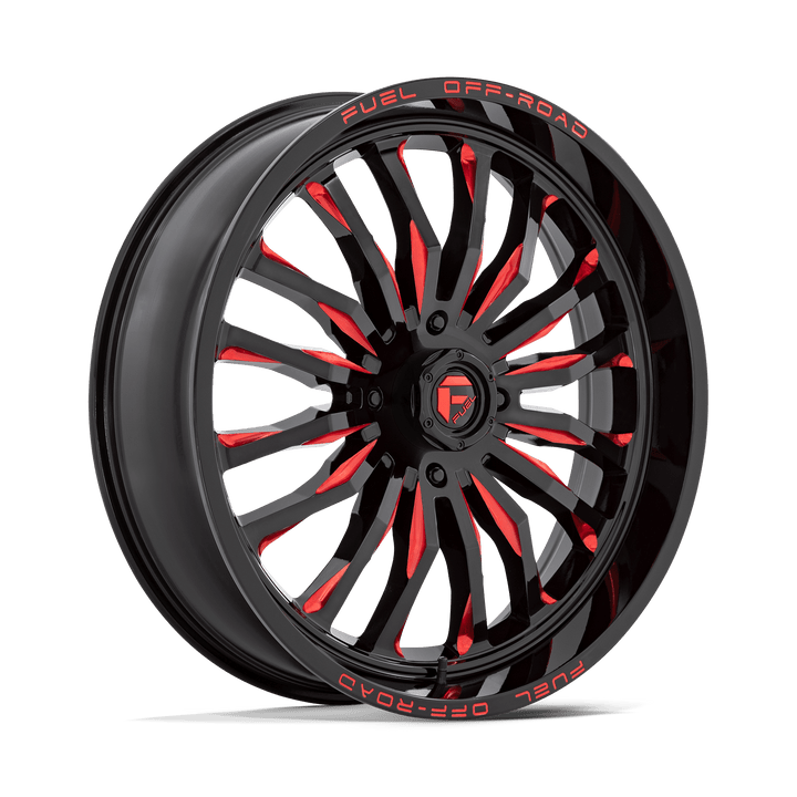 FUEL UTV OFF-ROAD D822 ARC UTV 24X7 4X156 13 132 GLOSS BLACK MILLED RED