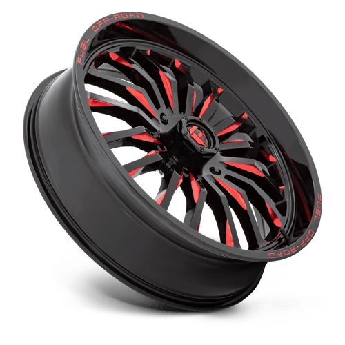 FUEL UTV OFF-ROAD D822 ARC UTV 24X7 4X156 13 132 GLOSS BLACK MILLED RED