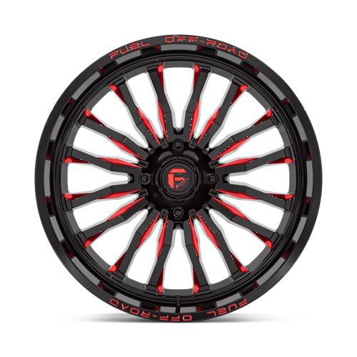 FUEL UTV OFF-ROAD D822 ARC UTV 24X7 4X156 13 132 GLOSS BLACK MILLED RED