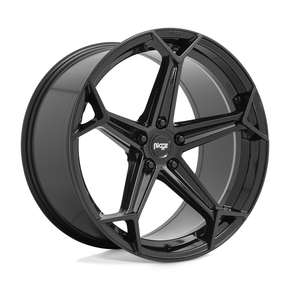 Niche 1pc N258 Flèche 20x9 5x114.3 25 72.56 Noir Brillant