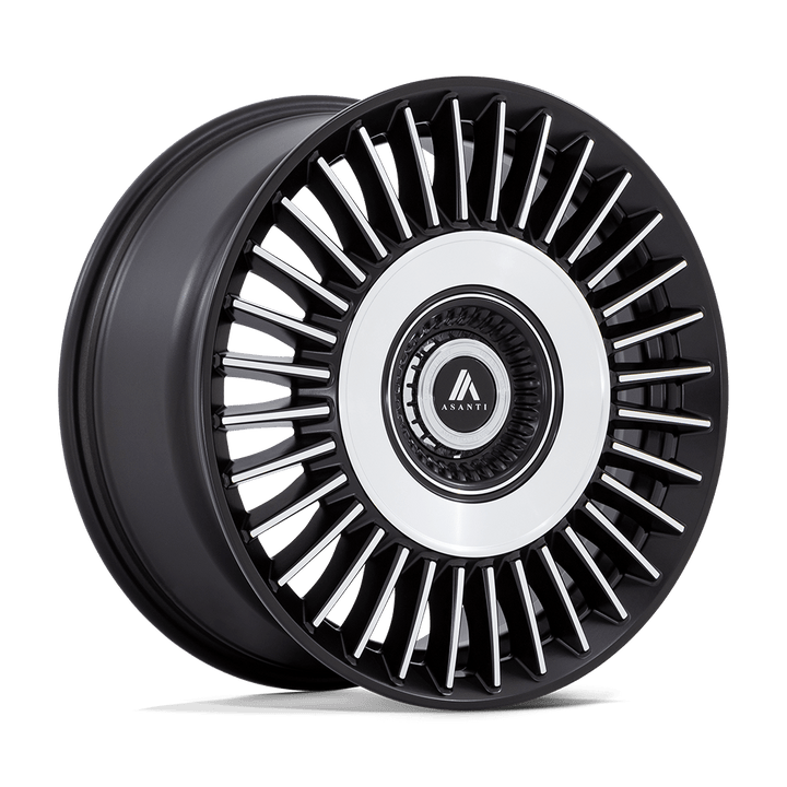 Asanti Black Abl-40 Tiara 20x10.5 5x112 / 5x120 38 74.1 Noir satiné avec face usinée brillante