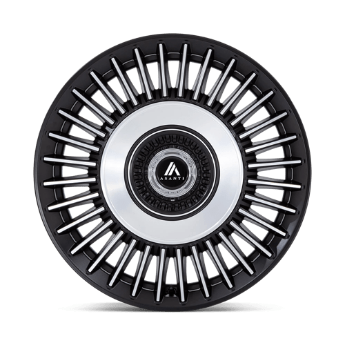Asanti Black Abl-40 Tiara 20x10.5 5x112 / 5x120 38 74.1 Noir satiné avec face usinée brillante
