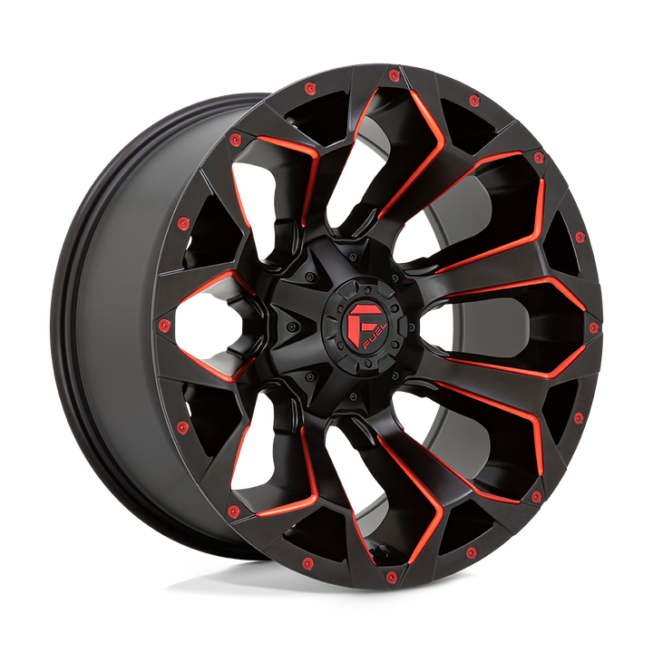 CARBURANT TOUT-TERRAIN D787 ASSAULT 17X9 5X114.3 / 5X127 -12 78.1 NOIR MAT ROUGE FRAISÉ