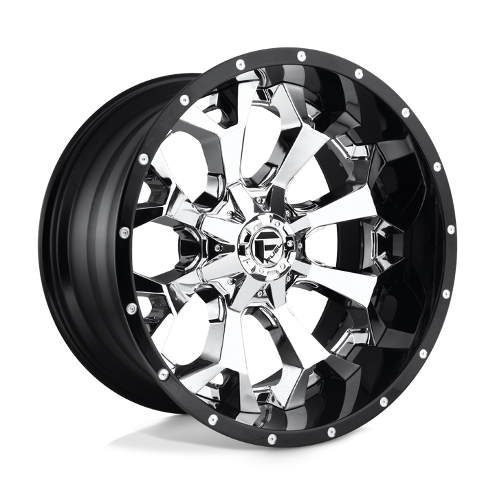 CARBURANT TOUT-TERRAIN (2PC) D246 ASSAULT 20X10 8X180 -18 124.2 LÈVRE NOIRE BRILLANTE CHROME