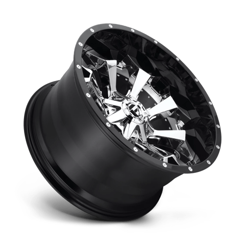 CARBURANT TOUT-TERRAIN (2PC) D246 ASSAULT 20X10 8X180 -18 124.2 LÈVRE NOIRE BRILLANTE CHROME