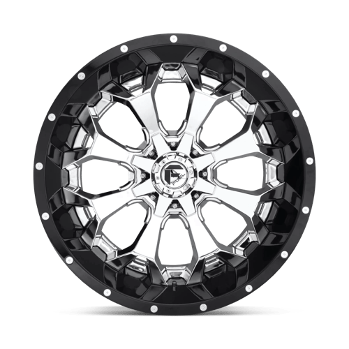 CARBURANT TOUT-TERRAIN (2PC) D246 ASSAULT 20X10 8X180 -18 124.2 LÈVRE NOIRE BRILLANTE CHROME