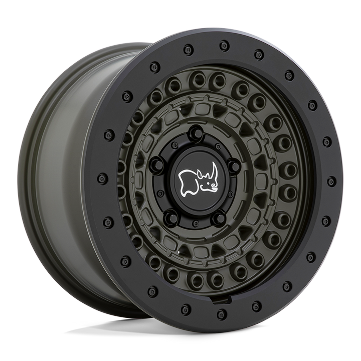 Black Rhino Barricade 17x8.5 5x127 -18 71.5 Olive Drab Green With Black Rock Guard