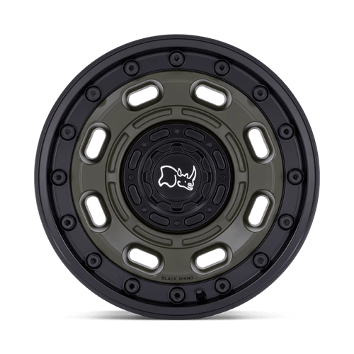 Atlas Black Rhino 16x8 6x139.7 -10 106.1 Vert olive avec lèvre noire