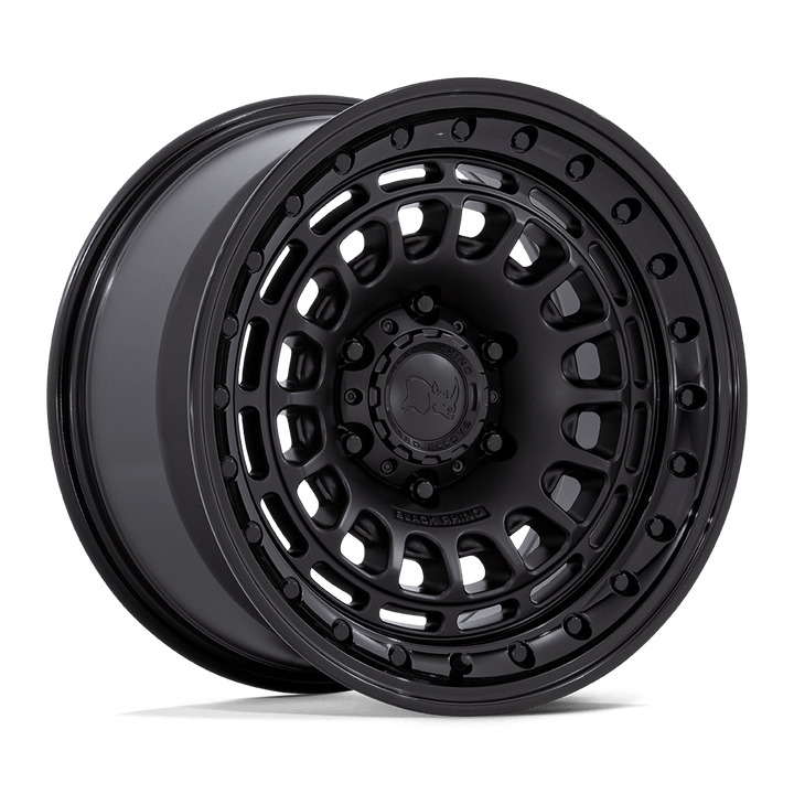 Black Rhino Br014 Sahara 17x9 6x114.3 0 66.06 Noir Mat avec Lèvre Noire Brillante