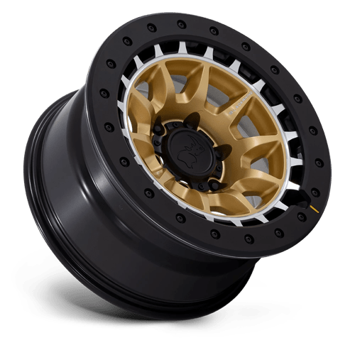 Défense de rhinocéros noir Br016 17x8,5 6x139,7 -10 106,1 Or mat avec anneau usiné