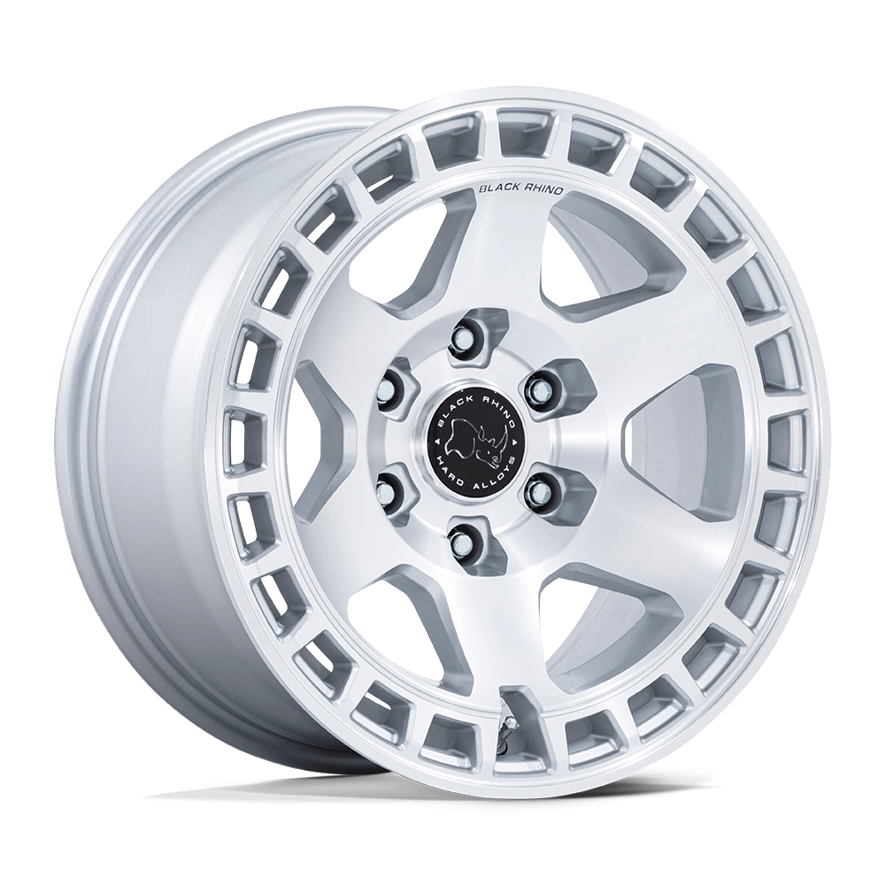 Black Rhino Br022 Bahari 17x8.5 6x139.7 -10 106.1 Gloss Silver Machined Face