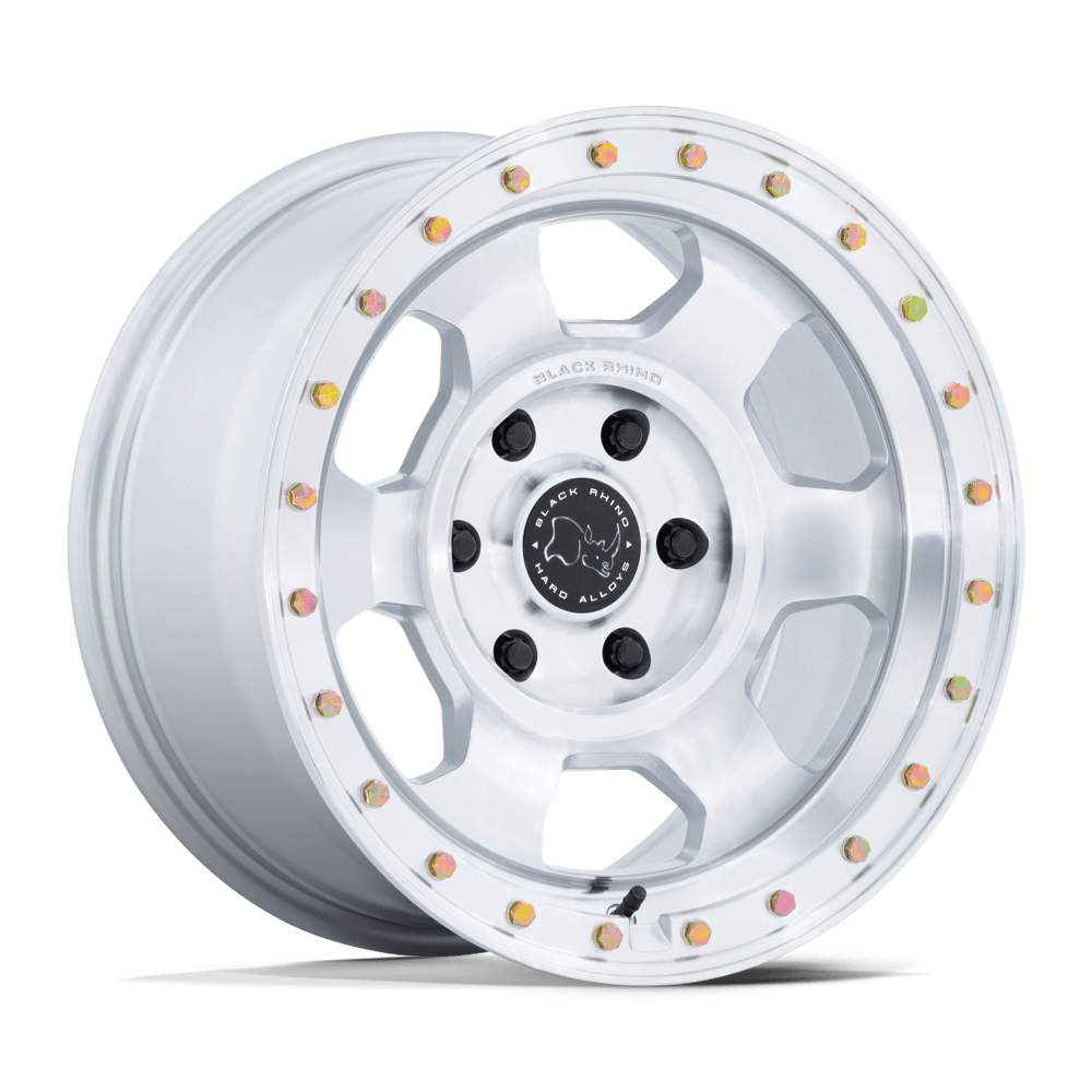 Black Rhino Br029 Trooper 17x8.5 5x127 25 71.5 Gloss Silver Machined Face