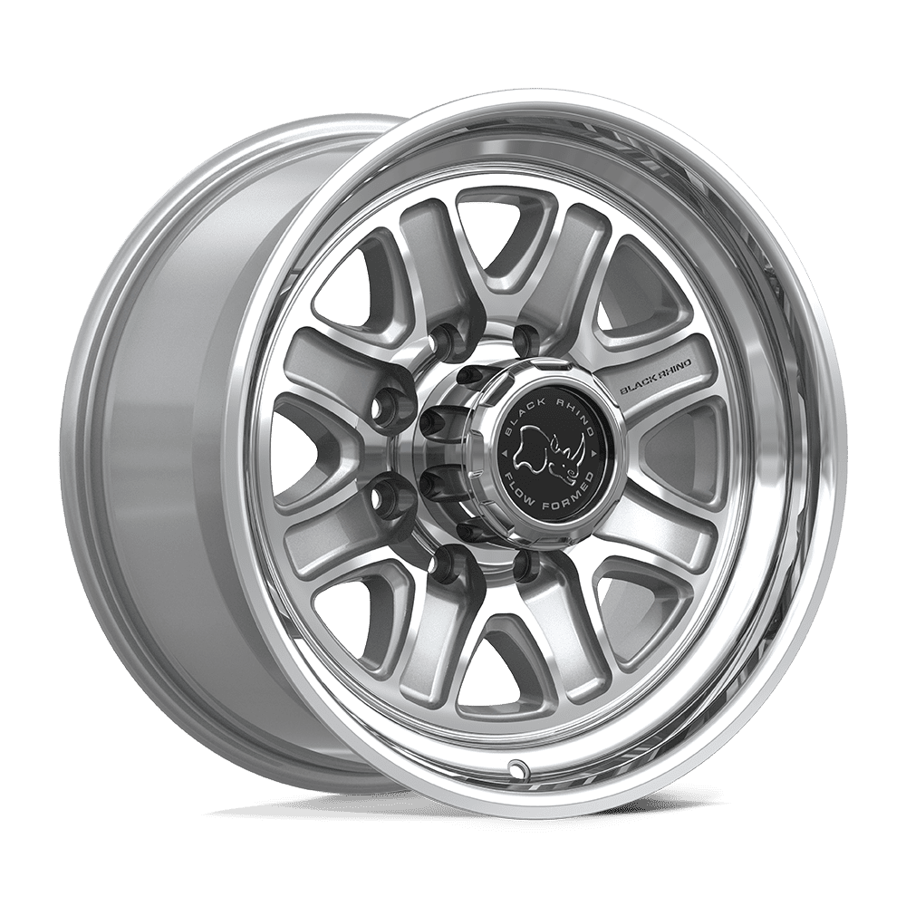 Black Rhino Br032 Echo 18x9 8x165.1 12 125.1 Gloss Silver Machined Face