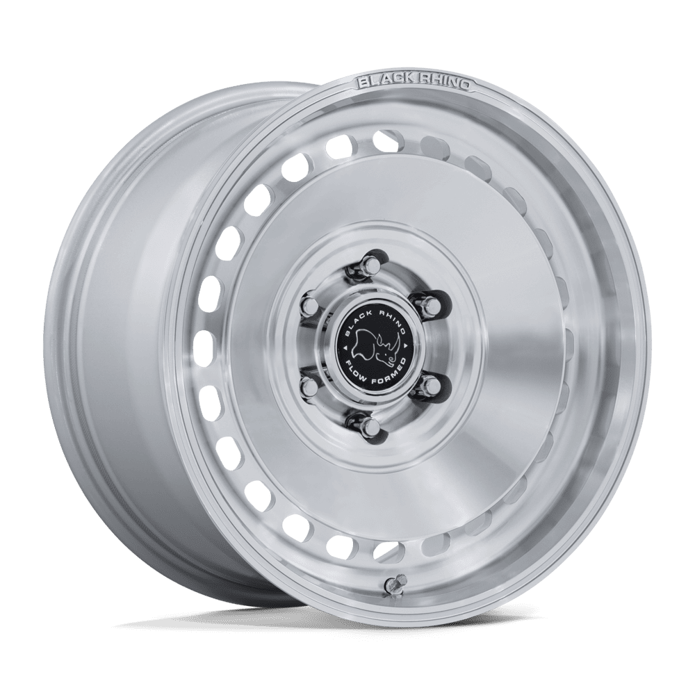 Black Rhino Br036 Basin 17x8 6x130 32 84.1 Gloss Silver Machined Face