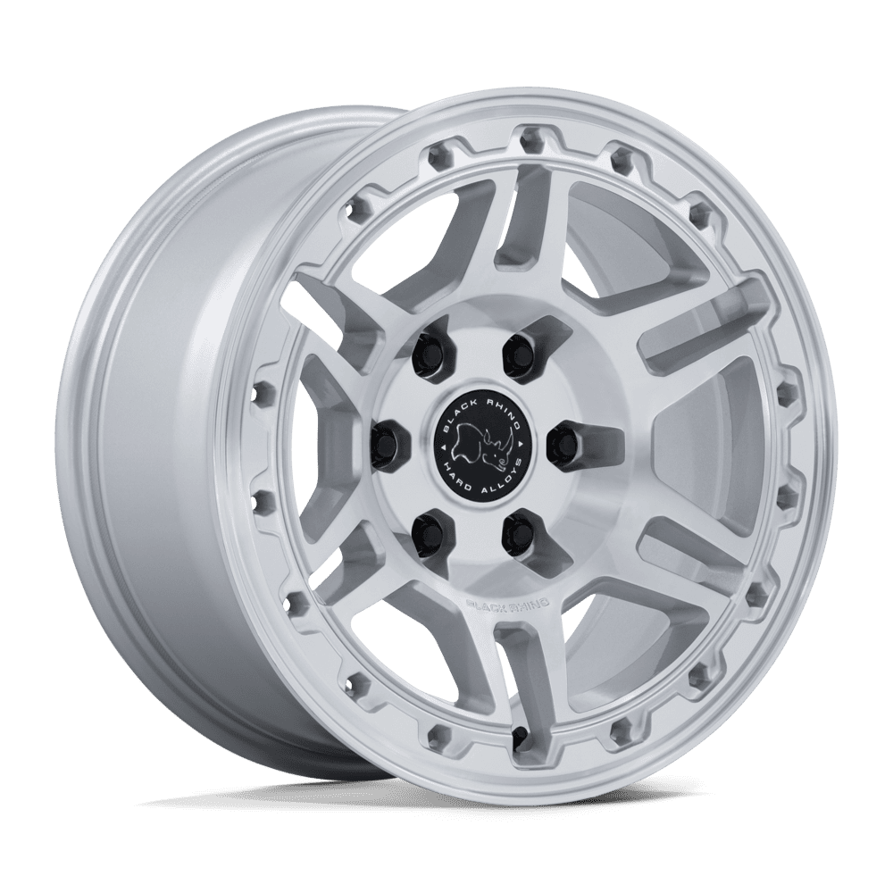 Black Rhino Br039 Vanguard 17x8 6x114.3 32 66.06 Gloss Silver Machined Face
