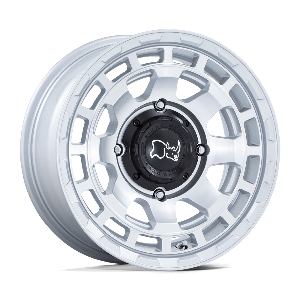 Black Rhino Powersports Chamber UTV 14x7 4x156 10 115.1 Hyper Silver With Machined Face