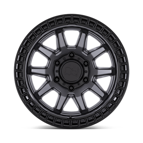 Black Rhino Calico 17x8.5 5x114.3 34 72.56 Gunmetal Mat Avec Lèvre Noir Mat