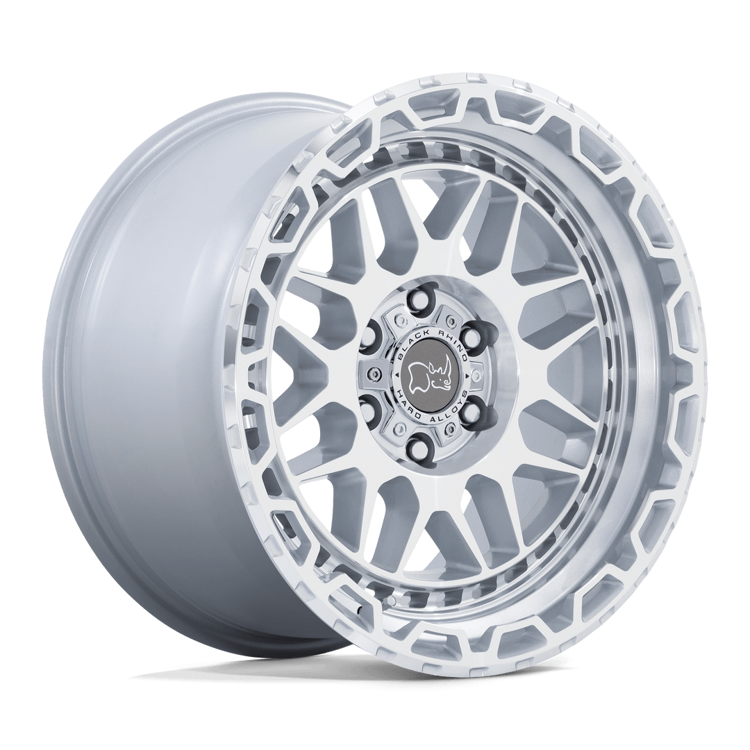 Black Rhino Holcomb 17x9.5 6x135 12 87.1 Gloss Silver Mirror Cut Fac