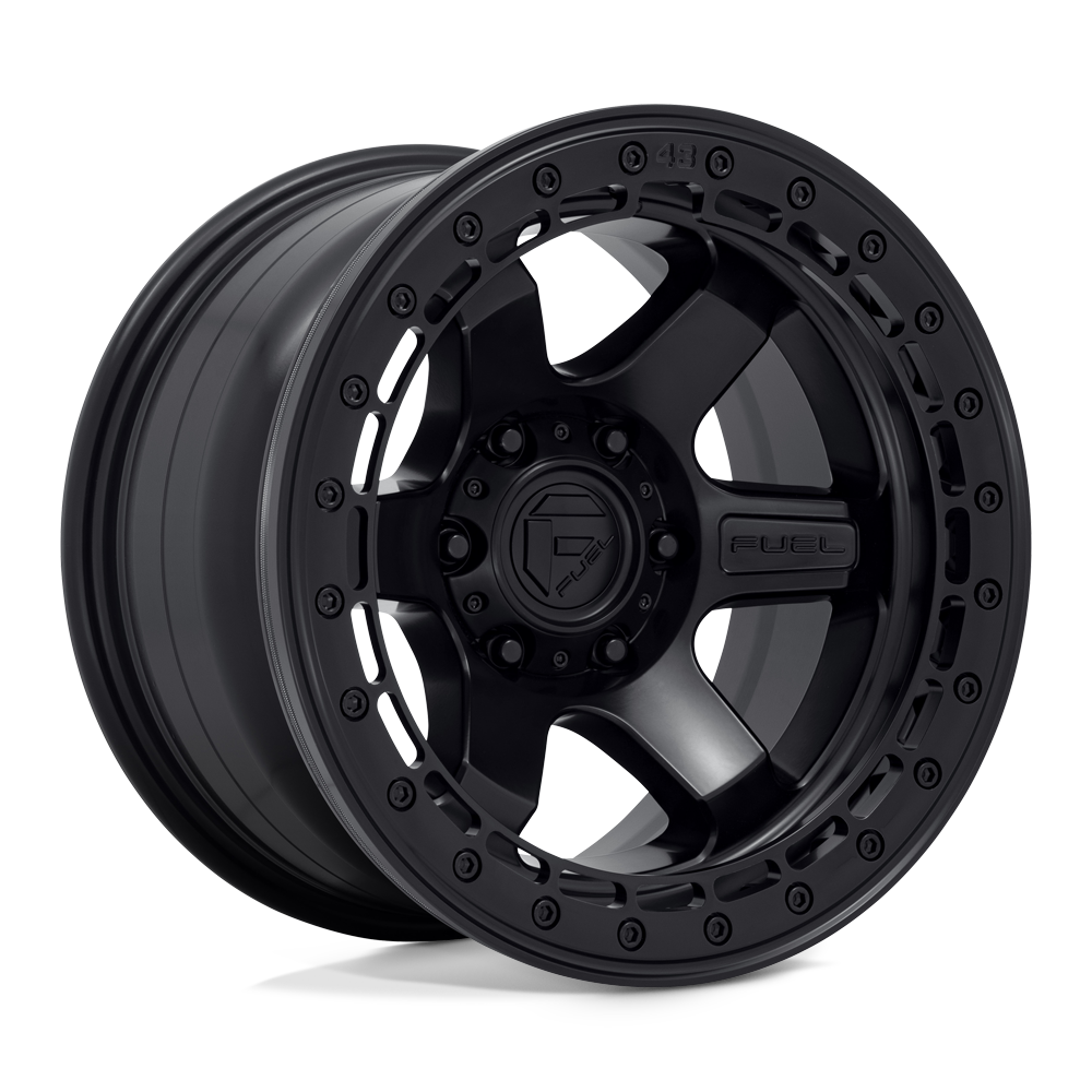 FUEL OFF-ROAD D122 BLOCK BEADLOCK 17X9 6X139.7 -15 106.1 NOIR MAT AVEC ANNEAU NOIR MAT