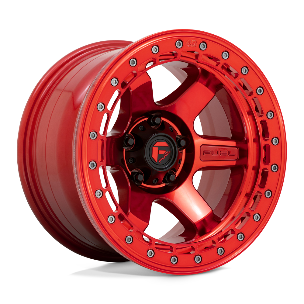 CARBURANT TOUT-TERRAIN D123 BLOC BEADLOCK 17X9 5X127 -15 71.5 ROUGE CANDY AVEC ANNEAU ROUGE CANDY