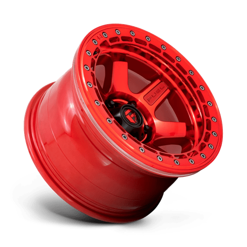 CARBURANT TOUT-TERRAIN D123 BLOC BEADLOCK 17X9 5X127 -15 71.5 ROUGE CANDY AVEC ANNEAU ROUGE CANDY