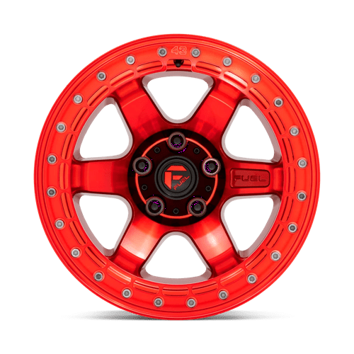 CARBURANT TOUT-TERRAIN D123 BLOC BEADLOCK 17X9 5X127 -15 71.5 ROUGE CANDY AVEC ANNEAU ROUGE CANDY